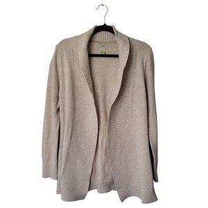 L.L. Bean Oatmeal Knit Open Front Cardigan